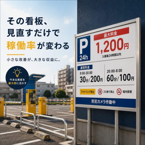看板ひとつで駐車場の収益が変わる？オーナーが今すぐ見直すべき「看板戦略」の全貌