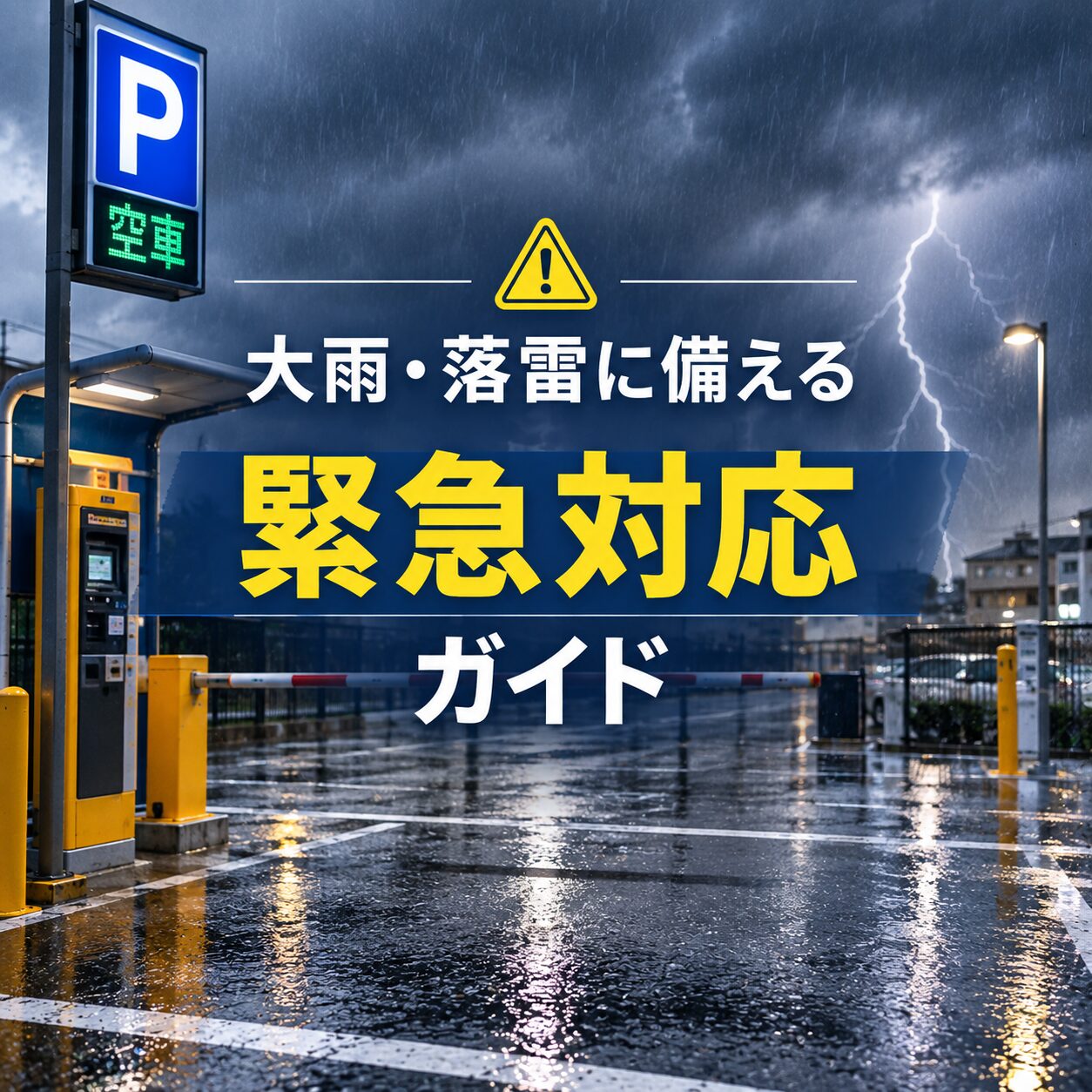 駐車場を襲う大雨・落雷への緊急対応マニュアル|浸水から機械の故障までオーナーが知るべき「いざという時の全手順」【保存版】 駐車場を襲う大雨・落雷への緊急対応マニュアル|浸水から機械の故障までオーナーが知るべき「いざという時の全手順」【保存版】