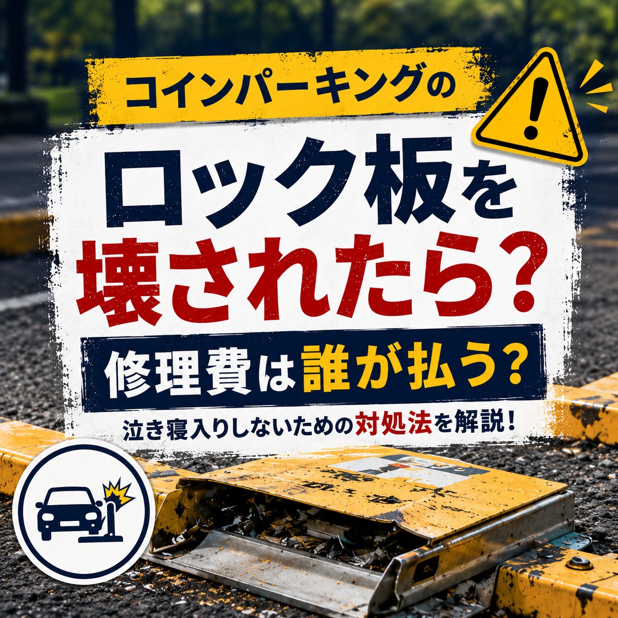 コインパーキングのロック板を壊されたら?修理費は誰が払う?泣き寝入りしないための対処法 コインパーキングのロック板を壊されたら?修理費は誰が払う?泣き寝入りしないための対処法