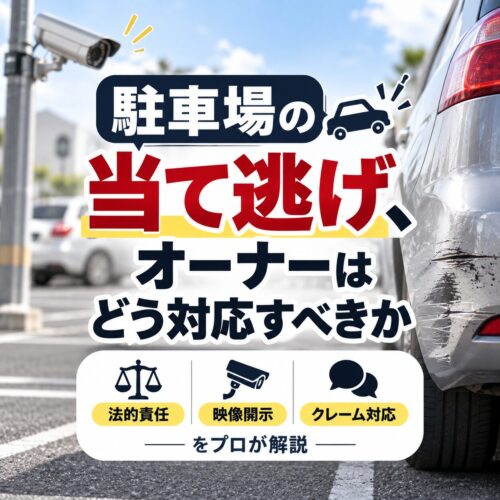 駐車場の当て逃げ、オーナーはどう対応すべきか｜法的責任・映像開示・クレーム対応をプロが解説